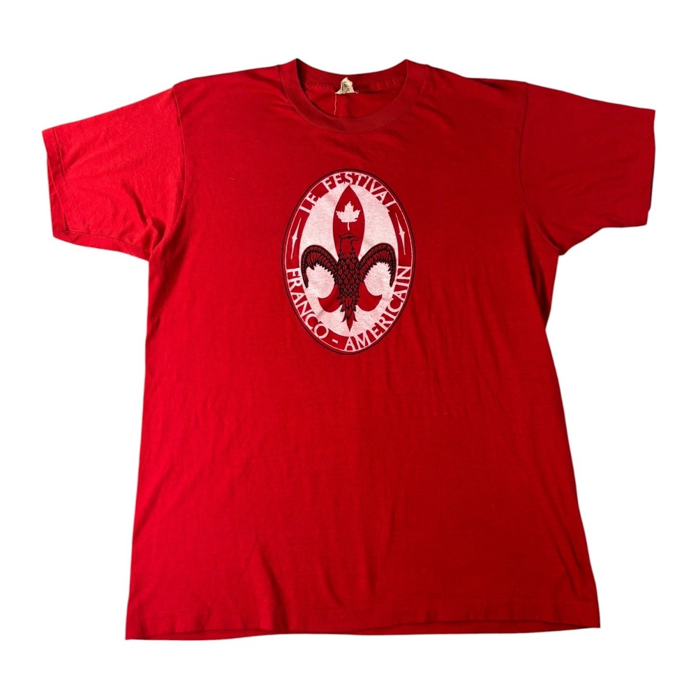 Vintage 80s Screen Stars Le‎ Festival Franco-Americain Red T-Shirt XL USA Made